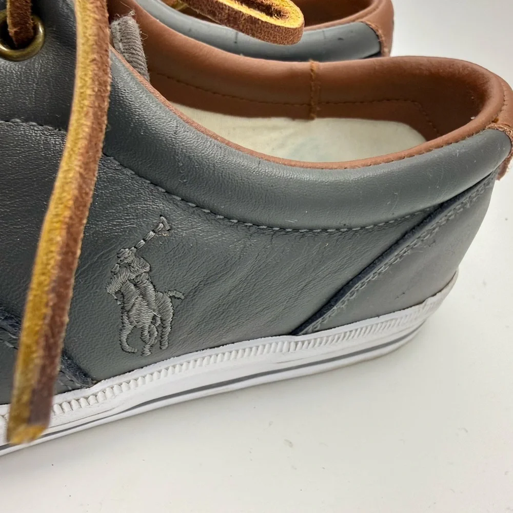 Polo Ralph Lauren Gray Leather Sneakers - Picture 4 of 9